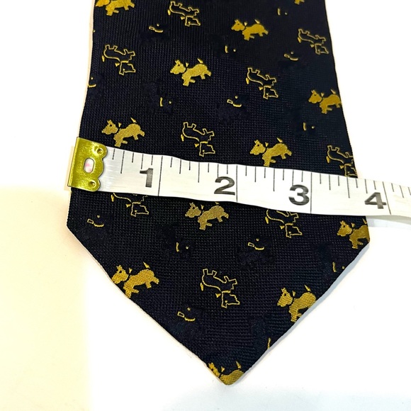 ITALIAN VINTAGE SILK MATISSE TERRIER TIE - Picture 6 of 7